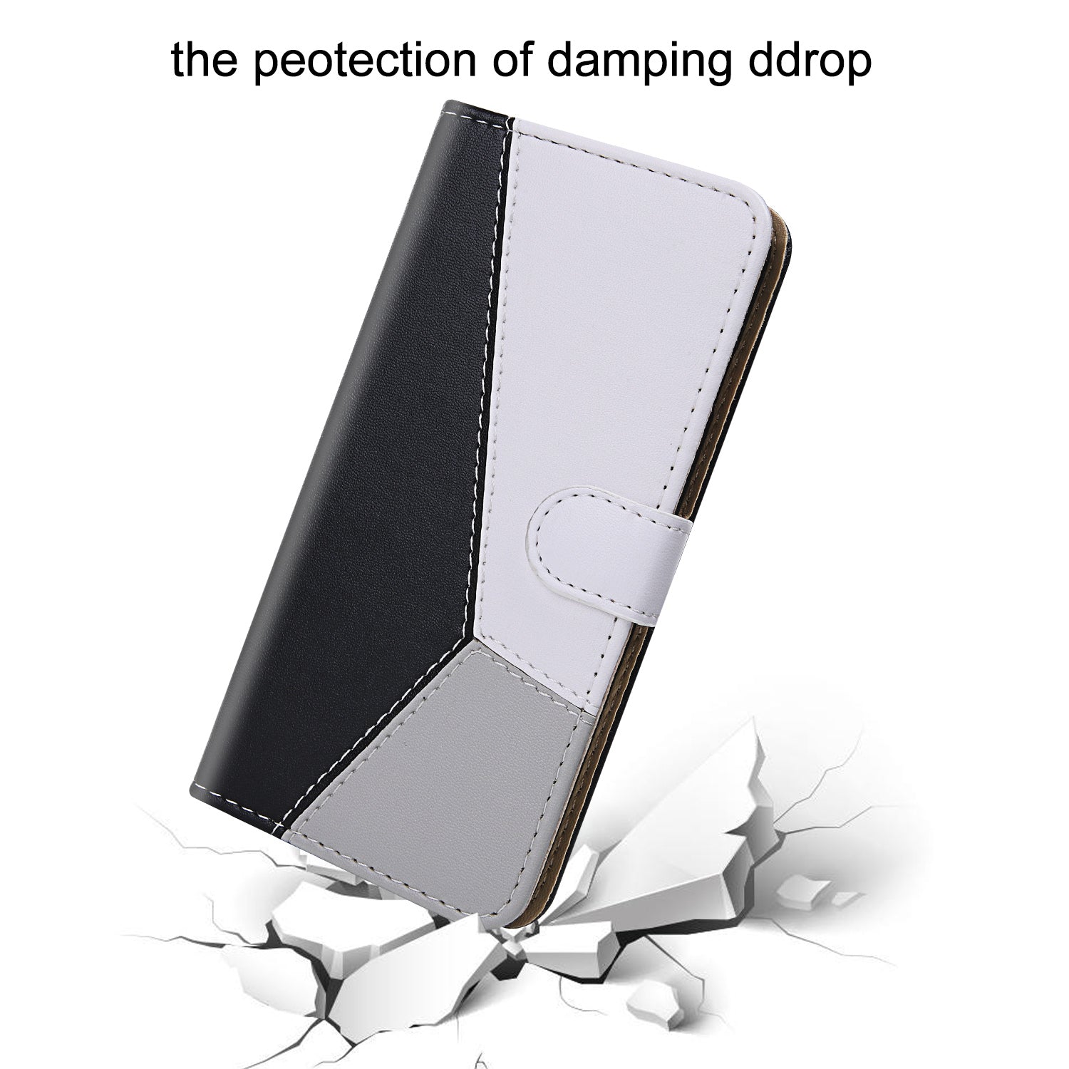Tricolor PU Leather with Stand Case for Samsung Galaxy S20 FE 4G/FE 5G/S20 Lite/S20 FE 2022 - Black/White/Grey Tricolor PU Leather with Stand Case for Samsung Galaxy S20 FE 4G/FE 5G/S20 Lite/S20 FE 2022 - Black/White/Grey